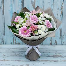 Букет цветов из:  Герберы, Альстромерии и Хризантемы в Ленинском