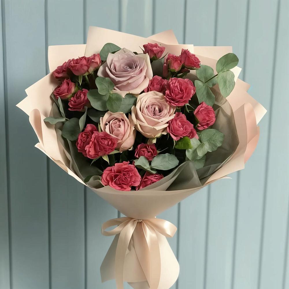 Букет цветов из: Гвоздики и Розы в Ленинском