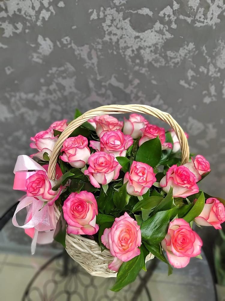 Цветочная композиция из Розы в корзине в Ленинском
