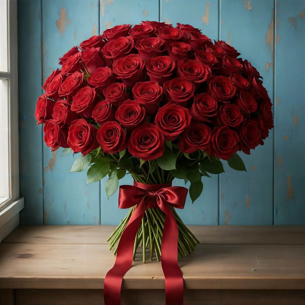 Букет Красные розы Блэк Меджик в Ленинском