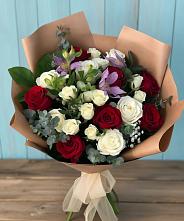 Букет цветов из:  Розы и Альстромерии в Ленинском