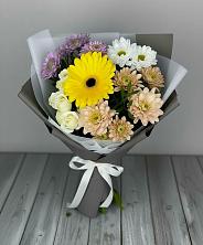 Букет цветов из:  Розы, Герберы и Хризантемы в Ленинском