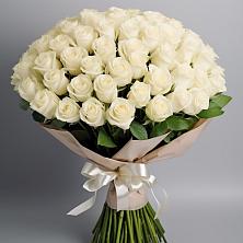 Букет 101 беля роза Белоснежка в Ленинском