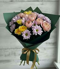 Букет цветов из:  Хризантемы и Розы #REPLACE_PRED# Ленинском
