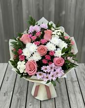 Букет цветов из:  Альстромерии, Гвоздики, Розы и Хризантемы #REPLACE_PRED# Ленинском