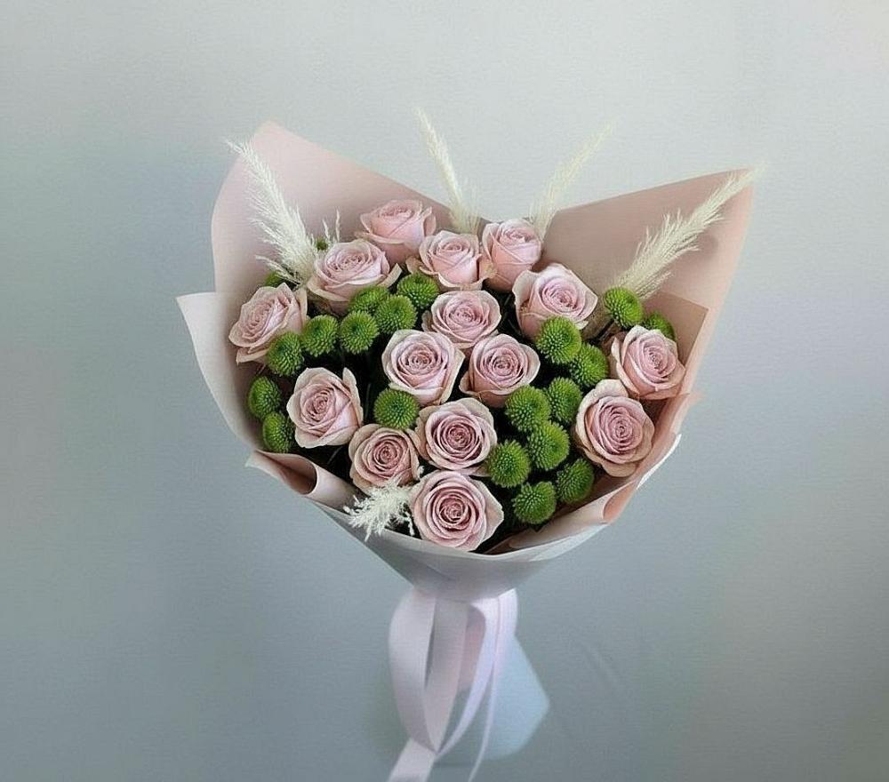 Букет цветов из: Розы и Хризантемы в Ленинском