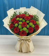 Букет цветов из:  Розы и Хризантемы в Ленинском