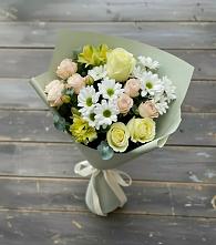Букет цветов из:  Альстромерии, Розы и Хризантемы в Ленинском