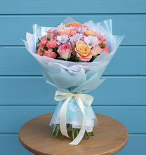 Букет цветов из:  Хризантемы и Розы в Ленинском