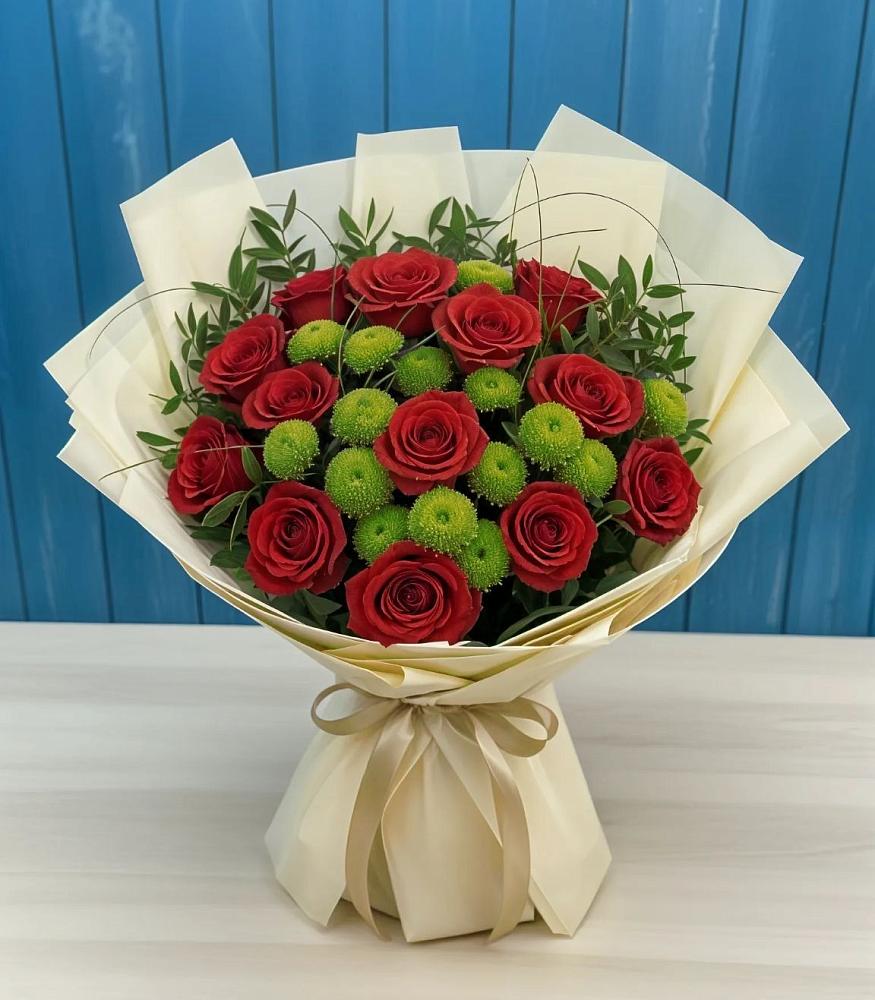 Букет цветов из: Розы и Хризантемы в Ленинском